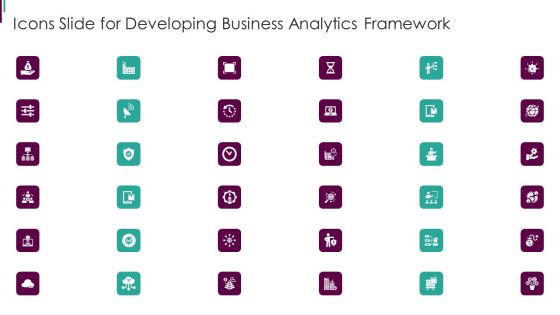 Icons Slide For Developing Business Analytics Framework Clipart PDF