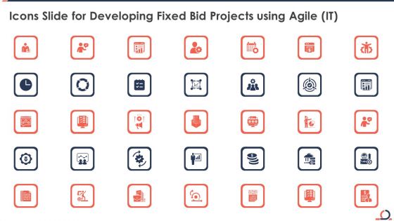 Icons Slide For Developing Fixed Bid Projects Using Agile IT Sample PDF