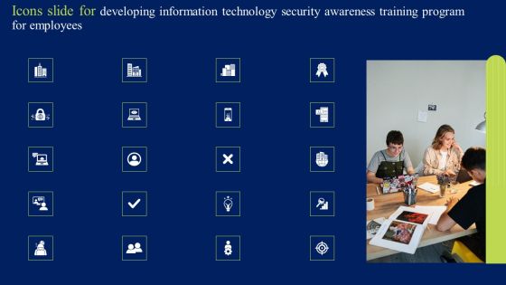 Icons Slide For Developing Information Technology Security Awareness Training Program For Employees Rules PDF