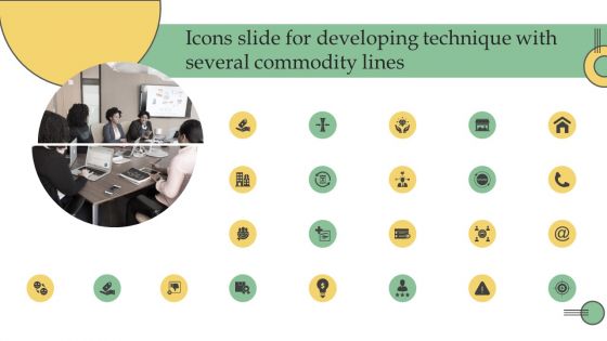 Icons Slide For Developing Technique With Several Commodity Lines Ppt PowerPoint Presentation File Inspiration PDF