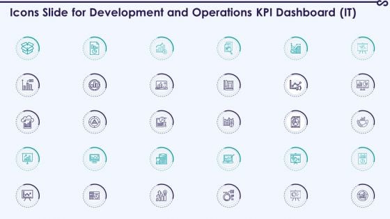 Icons Slide For Development And Operations KPI Dashboard IT Clipart PDF