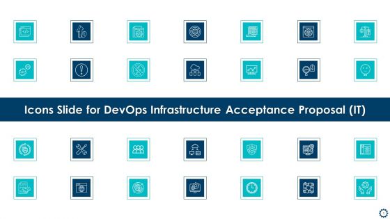 Icons Slide For Devops Infrastructure Acceptance Proposal IT Demonstration Formats PDF