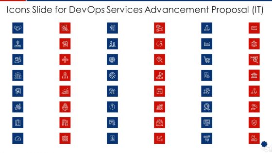 Icons Slide For Devops Services Advancement Proposal It Download PDF