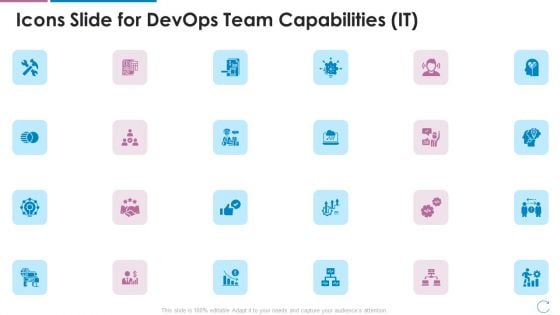 Icons Slide For Devops Team Capabilities IT Ppt Summary Information PDF