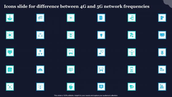 Icons Slide For Difference Between 4G And 5G Network Frequencies Difference Between 4G And 5G Demonstration PDF