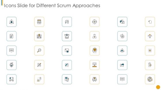 Icons Slide For Different Scrum Approaches Background PDF