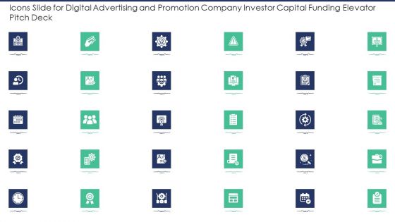 Icons Slide For Digital Advertising And Promotion Company Investor Capital Funding Slides PDF