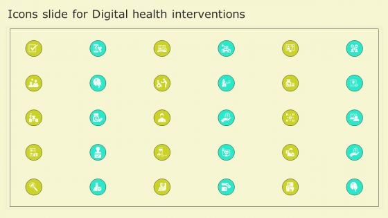 Icons Slide For Digital Health Interventions Diagrams PDF