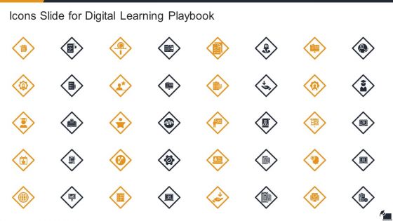 Icons Slide For Digital Learning Playbook Portrait PDF