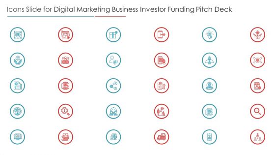 Icons Slide For Digital Marketing Business Investor Funding Pitch Deck Professional PDF