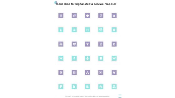 Icons Slide For Digital Media Service Proposal One Pager Sample Example Document Icons Slide For Digital Media Service Proposal One Pager Sample Example Document