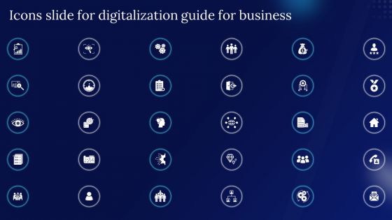 Icons Slide For Digitalization Guide For Business Portrait PDF