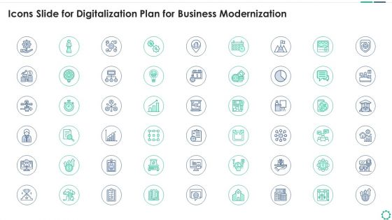 Icons Slide For Digitalization Plan For Business Modernization Clipart PDF