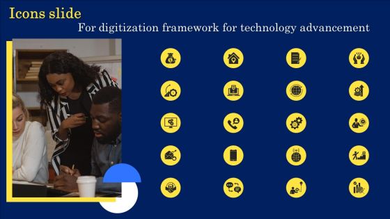 Icons Slide For Digitization Framework For Technology Advancement Demonstration PDF