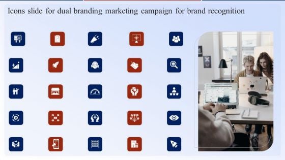 Icons Slide For Dual Branding Marketing Campaign For Brand Recognition Mockup PDF