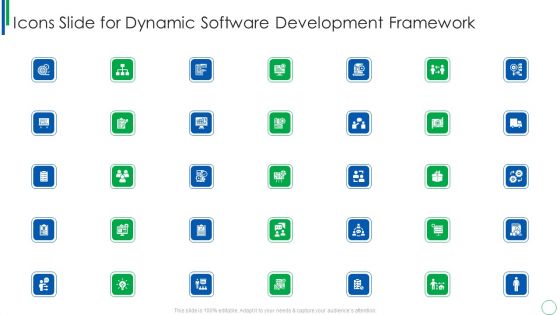 Icons Slide For Dynamic Software Development Framework Professional PDF
