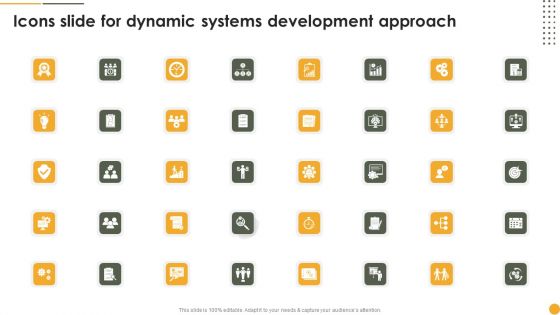 Icons Slide For Dynamic Systems Development Approach Ppt Portfolio Graphics PDF