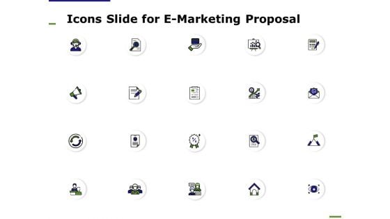 Icons Slide For E Marketing Proposal Ppt Infographics Vector PDF