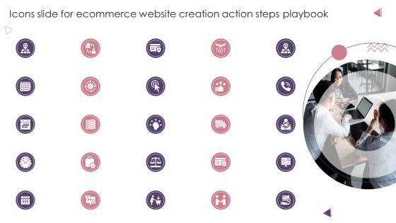 Icons Slide For Ecommerce Website Creation Action Steps Playbook Introduction PDF