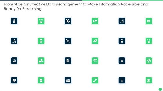 Icons Slide For Effective Data Management To Make Information Accessible And Ready For Processing Brochure PDF