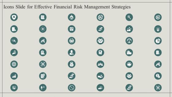 Icons Slide For Effective Financial Risk Management Strategies Brochure PDF