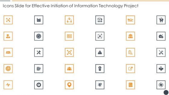 Icons Slide For Effective Initiation Of Information Technology Project Topics PDF