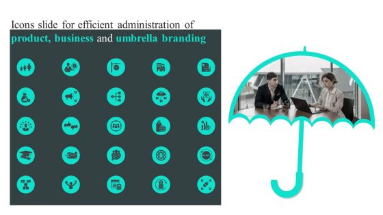 Icons Slide For Efficient Administration Of Product Business And Umbrella Branding Introduction PDF