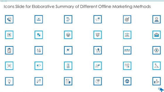 Icons Slide For Elaborative Summary Of Different Offline Marketing Methods Microsoft PDF