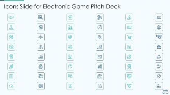 Icons Slide For Electronic Game Pitch Deck Microsoft PDF
