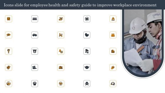 Icons Slide For Employee Health And Safety Guide To Improve Workplace Environment Download PDF