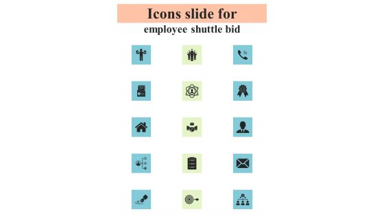 Icons Slide For Employee Shuttle Bid One Pager Sample Example Document