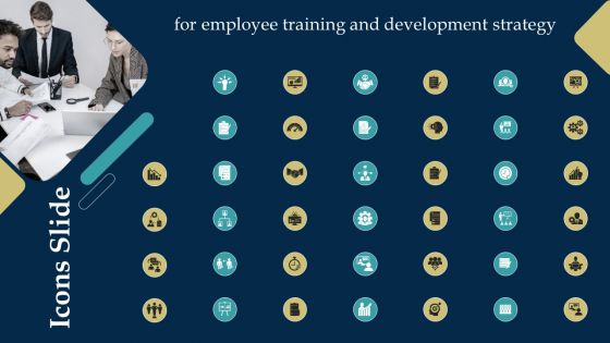 Icons Slide For Employee Training And Development Strategy Pictures PDF