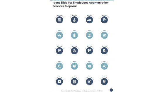 Icons Slide For Employees Augmentation Services Proposal One Pager Sample Example Document