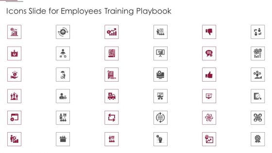 Icons Slide For Employees Training Playbook Demonstration PDF