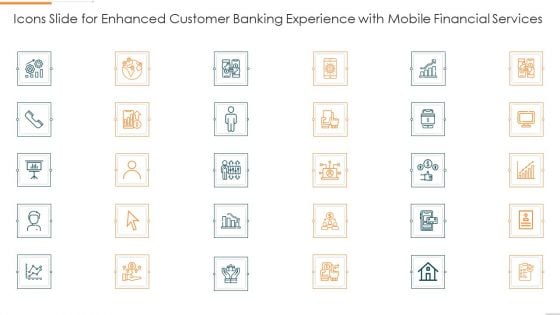 Icons Slide For Enhanced Customer Banking Experience With Mobile Financial Services Themes PDF