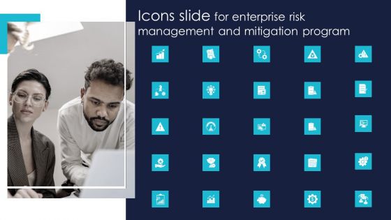 Icons Slide For Enterprise Risk Management And Mitigation Program Structure PDF