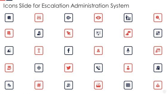 Icons Slide For Escalation Administration System Clipart PDF