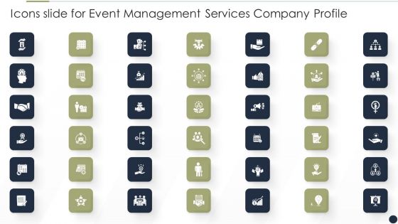 Icons Slide For Event Management Services Company Profile Download PDF