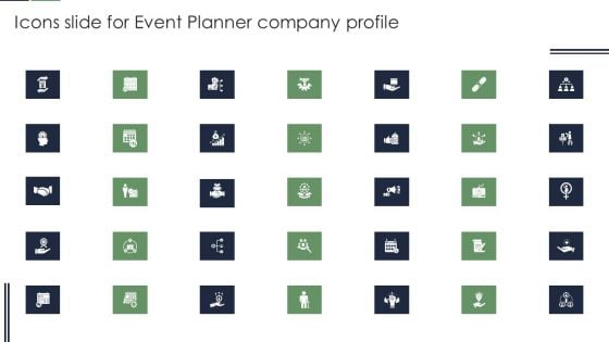 Icons Slide For Event Planner Company Profile Guidelines PDF