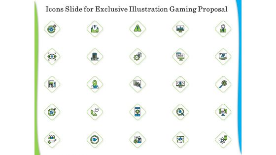 Icons Slide For Exclusive Illustration Gaming Proposal Themes PDF