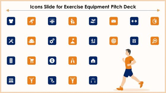 Icons Slide For Exercise Equipment Pitch Deck Inspiration PDF
