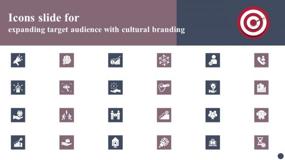 Icons Slide For Expanding Target Audience With Cultural Branding Summary PDF