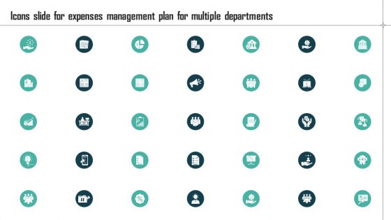 Icons Slide For Expenses Management Plan For Multiple Departments Template PDF