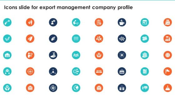 Icons Slide For Export Management Company Profile Pictures PDF