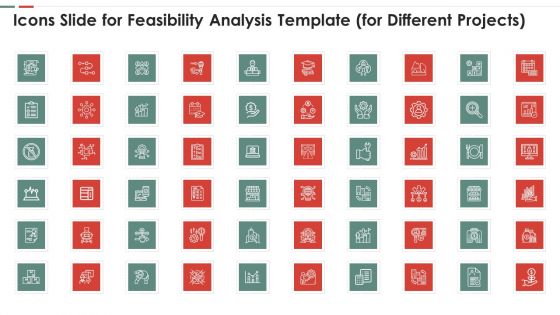 Icons Slide For Feasibility Analysis Template For Different Projects Professional PDF