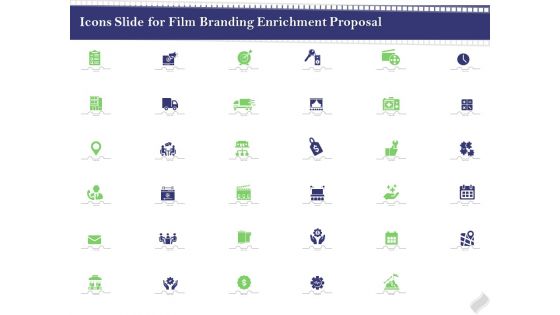 Icons Slide For Film Branding Enrichment Proposal Sample PDF