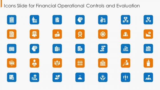 Icons Slide For Financial Operational Controls And Evaluation Elements PDF
