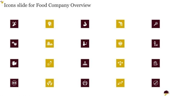 Icons Slide For Food Company Overview Introduction PDF