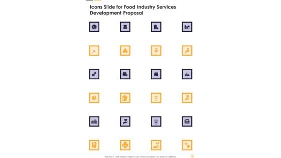 Icons Slide For Food Industry Services Development Proposal One Pager Sample Example Document