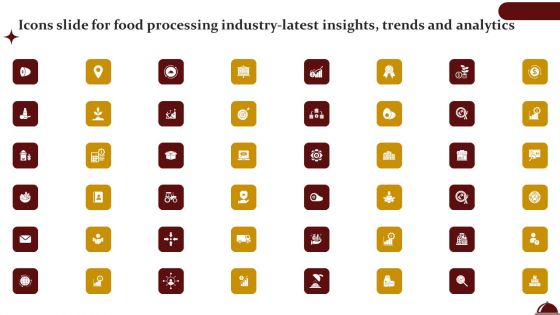 Icons Slide For Food Processing Industry Latest Insights Trends And Analytics Microsoft PDF